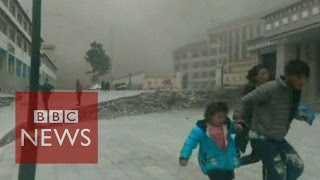 NEW Video shows moment earthquake hit Tibet  BBC News [upl. by Aridnere]