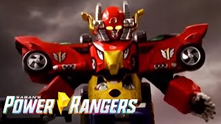 High Octane Megazord First Battle  Power Rangers RPM  Power Rangers Official [upl. by Blus]