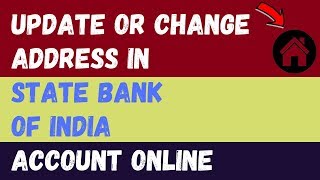 How to ChangeUpdate Address in Sbi Bank Account Online [upl. by Marty]