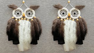 DIY como hacer un ATRAPASUEÑOS de BÚHO  DIY Owl Dreamcatcher [upl. by Ericka]