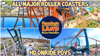 Flamingo Land  All Major Roller Coasters HD OnRide POVs [upl. by Kwei]