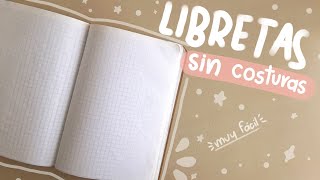 Haz una libreta SIN COSTURAS  ideal para bullet journal  reciclada ✨ [upl. by Aicina]