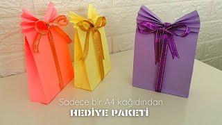 A4 KAĞIDINDAN ÇOK KOLAY HEDİYE PAKETİ 🎁❤️ MAKAS YOK❗ DOĞUM GÜNÜ  ANNELER GÜNÜ HEDİYE PAKETİ YAPIMI [upl. by Edijabab]