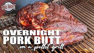 How to Smoke Pulled Pork Overnight in a Pellet Grill [upl. by Ysirhc]