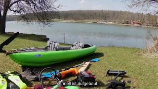 Test Gumotex SOLAR mit Elektroaußenborder und der selbstgebauten Steueranlage [upl. by Schonthal660]