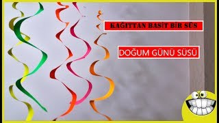 Doğum günü süs yapımı  Kağıttan çok şık süsleme yapımı  Süsleme  Süs yapımı [upl. by Lach160]