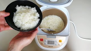 Making Perfect Rice in a Rice Cooker PHILIPS 🍚 [upl. by Aehcim]