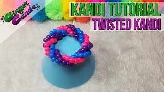 Twisted Kandi Bracelet  Kandi Tutorial  GingerCandE [upl. by Kathi]