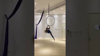 Aerial hoop Lyra beginner intermediate combo dancing to Fleurie Breath [upl. by Atsocal799]