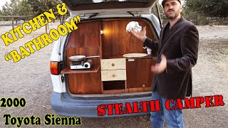 Minivan Camper Conversion 3 days 350 BATHROOM and KITCHEN Toyota Sienna [upl. by Joby]