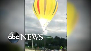 Pilot escapes hot air balloon crash [upl. by Durston]