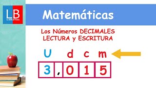 Los Números DECIMALES LECTURA y ESCRITURA ✔👩‍🏫 PRIMARIA [upl. by Michelle]