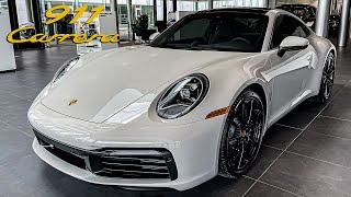 2022 Porsche 992 911 Carrera in Chalk Walkaround Review  Exhaust Sound Revs [upl. by Reywas913]