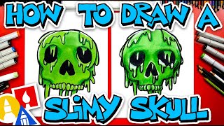 How To Draw A Slimy Skull For Halloween 💀 [upl. by Esiuolyram]