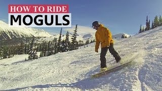 How to Turn in Moguls  Snowboarding Tips [upl. by Aksel946]