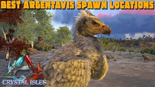 ARK Crystal Isles  ARGENTAVIS Best Spawn Locations amp TAMING [upl. by Daley591]