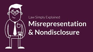 Misrepresentation and Nondisclosure  Contracts  Defenses amp Excuses [upl. by Gallenz]