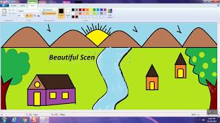 Scenery Demo using MS  Paint [upl. by Leavelle]