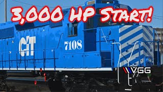 3000 HP Turbo V16 Locomotive Start Up And Tour [upl. by Aneerahs]