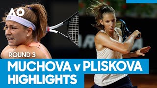 Karolina Muchova vs Karolina Pliskova Match Highlights 3R  Australian Open 2021 [upl. by Acinimod]