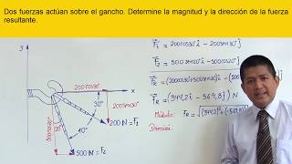 VÍDEO 03  Calculando la magnitud y dirección de una fuerzavector resultante [upl. by Esta]