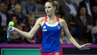 Highlights Kristina Mladenovic FRA v Karolina Pliskova CZE [upl. by Eyla]