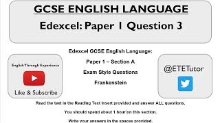 GCSE English Language  Edexcel Paper 1 Section A Question 3  Revision [upl. by Tailor821]