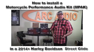 How to install a Motorcycle Performance Audio Kit MPAK in a 2014 Harley Davidson Street Glide [upl. by Enaxor]