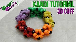 3D Cuff  Kandi Tutorial  GingerCandE [upl. by Aennaej]