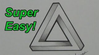 How To Draw An Impossible Triangle Optical Illusion  Impossible Shapes [upl. by Hada]