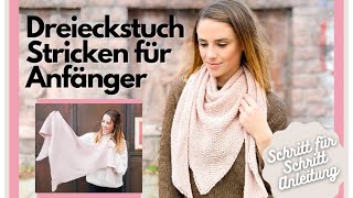 Dreieckstuch stricken Anleitung für Anfänger DIY [upl. by Niamjneb]