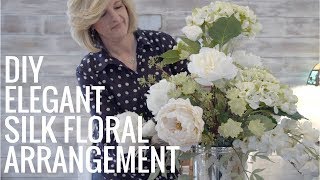 DIY Elegant Silk Floral Arrangement EASY [upl. by Anora327]