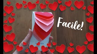 Faire une carte coeur ❤️ Tres facile ❤️ Cascade ❤️ DIY [upl. by Kaspar]