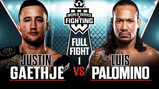 Full Fight  Justin Gaethje vs Luis Palomino Lightweight Title Bout  WSOF 19 2015 [upl. by Ilah]