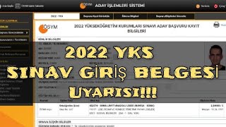 2022 YKS Sınav Giriş Belgeleri [upl. by Elgna]