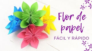 🌸 Cómo hacer una flor de papel fácil y rápido [upl. by Zsa]