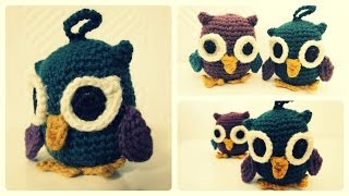 Eule häkeln  Anhänger  Owl Crochet eng sub [upl. by Dlared]