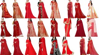 Red saree Collection  Wine Red Saree Online  Red Saree Designs  Best Party Wear Saree 2021 [upl. by Zaragoza]