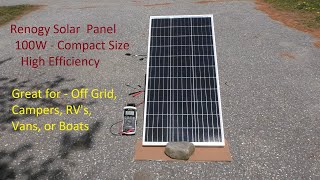 Renogy 100W Compact Solar Panel  First impressions testing and review [upl. by Adraynek]