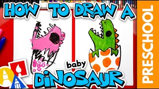 How To Draw A Baby Dinosaur Hatching From An Egg  Preschool [upl. by Lyreb889]