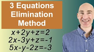 Solving Systems of 3 Equations Elimination [upl. by Aryhs]