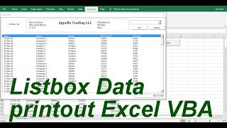 Listbox data Printout Userform Excel VBA [upl. by Ciro396]