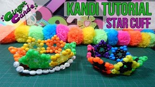 How to Make a Star Cuff  Kandi Tutorial  GingerCandE [upl. by Levon]