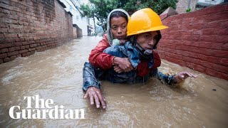 Deadly monsoon floods and landslides hit Nepal [upl. by Ydac]