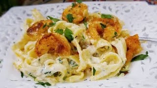 How to make SHRIMP FETTUCCINE ALFREDO  25 MINUTE MEAL ❤ [upl. by Reppiks]