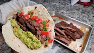 FAJITA TACOS  How To Make Beef Fajitas  Easy Guacamole Recipe [upl. by Onil]