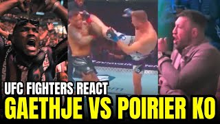 UFC Fighters REACT To Gaethje vs Poirier KNOCKOUT [upl. by Zilber]