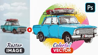 How to Vectorize an Image 1MINUTE Image to Vector Photoshop Tutorial [upl. by Sitnerp8]