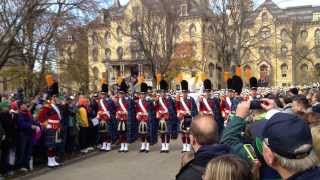 HD  Notre Dame Marching Band Step Off March to the Stadium  Fight Song HD Version [upl. by Anelrad521]