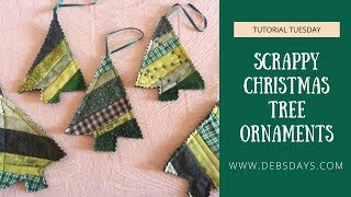 Learn How to Sew Scrappy Christmas Tree Ornaments from Fabric Scraps  DIY Project [upl. by Llerdna]